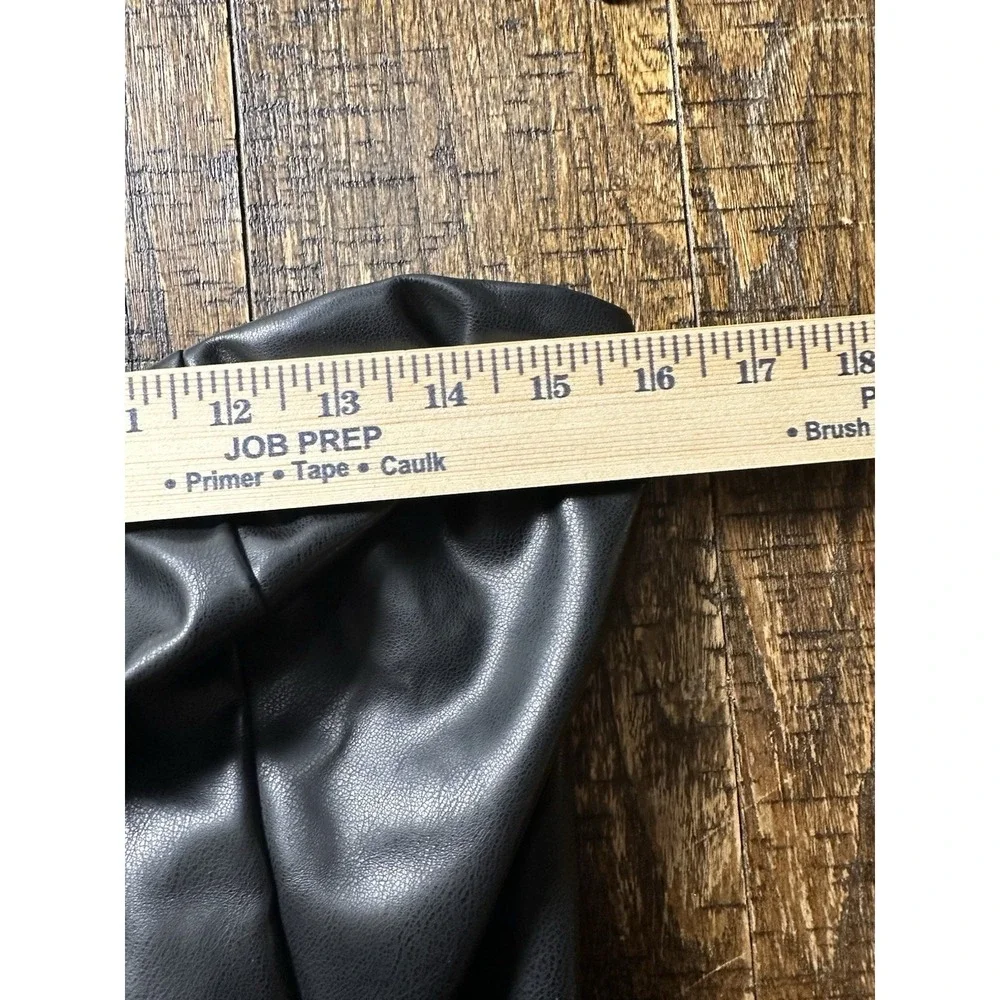 Fashion Nova‎ Faux Leather Strapless Romper Black Buckle Detail Size L